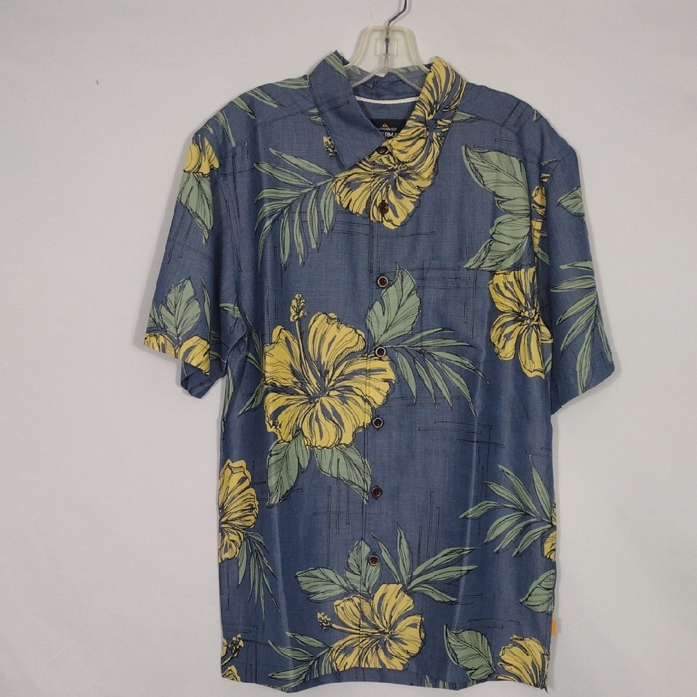 NWT Quiksilver Waterman Collection Flower Power Woven Short Sleeve Men Sz Small